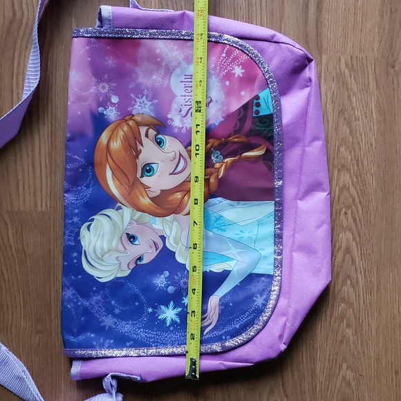 Disney's Frozen Anna & Elsa Purple Sparkly School Satchel with Adjustable Strap - Picture 3 of 11